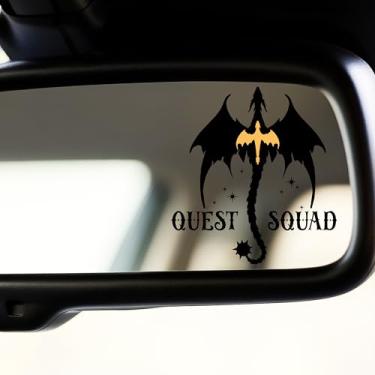 Imagem de Conjunto 2 peças Quest Squad Dragon Decalque Espelho Retrovisor Engraçado ACOTAR Fourth Wing Bookish Decalque Novo Carro Garrafa de Água Laptop Janela Vinil Impermeável 1,8x2 Polegadas Decalques de