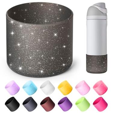 Imagem de Diumepo Bota de silicone para garrafas de água Owala de 680 g, capa protetora antiderrapante para garrafa de água de aço inoxidável Owala Twist & FreeSip & Flip (preto brilhante)