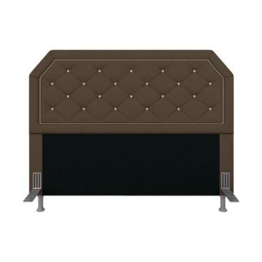 Imagem de Cabeceira Estofada Queen Florença Suede Marrom/bege - Móveis Arapongas