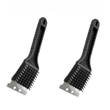 Imagem de Escova Para Grelha Cerdas de Aço Original Line Limpa Grelha de Churrasqueira Com Raspador(30X7X5,5CM 2 PEÇAS)