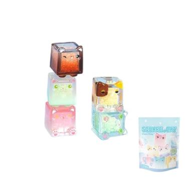 Imagem de Aven Rabbit Square Cat Series Blind Box Figuras de ação Caixa Misteriosa Bonito Brinquedos Aleatórios Presente de Aniversário Brinquedo Colecionável de Natal para Ornamentos de Mesa, 1 peça