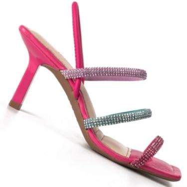 Imagem de Sandália Feminina Dakota, Salto Fino 7,5 cm, Tiras com Frente Quadrada, Calce Fácil (Pink, BR, Adulto, Numérico, 37)