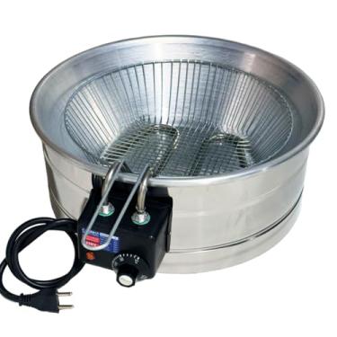 Imagem de Fritadeira Elétrica Industrial Tacho Redondo 10L - Eficiência e Praticidade para Diversos Ambientes (110v)