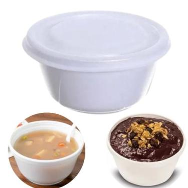 Imagem de Pote Térmico Cumbuca De Isopor Caldos Sopas Açai Com Tampa 200ml - 100