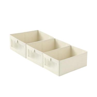 Imagem de Kit com 3 Caixas Organizadoras em Material TNT, Visor Transparente para Identificação Fácil, Organizador Dobrável para Sapatos, Brinquedos e Itens de Uso Diário, Superfície Resistente