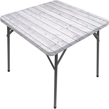 Imagem de Capa de mesa de madeira ajustada, estampa de textura de prancha de madeira, toalha de mesa impermeável interna/externa, sala de jantar de pátio e cozinha, serve para mesa de 122 x 182 cm
