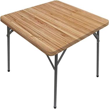 Imagem de CESGFC Toalha de mesa de madeira, estampa de textura de prancha de madeira, borda elástica, capa de mesa de jantar interna/externa, adequada para mesa quadrada de 71 cm x 71 cm