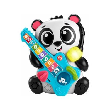 Imagem de Fisher-Price Banda animal canta e possui pana, urso com guitarra, brinquedo para aprender os números e formas com música e luzes interativas, versão castelhana, presente para bebés +9 meses, HYK93