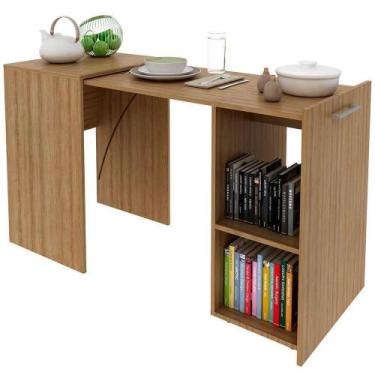 Imagem de Escrivaninha Retrátil Para Escritório Multiuso Articulável Amêndoa - T