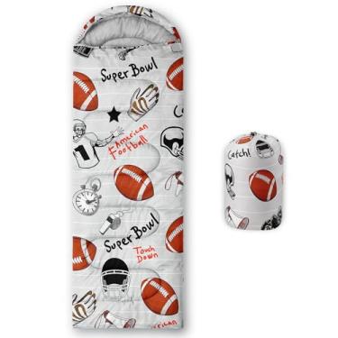 Imagem de lneffble Saco de dormir de futebol para crianças acampar, adequado para crianças, meninos e meninas, portátil, impermeável, compacto e leve, ótimo para acampamento ao ar livre, mochila e caminhada