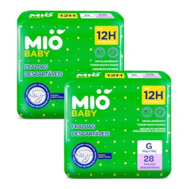 Imagem de Kit 2 Fralda Descartável Mió Baby Tamanho G com 28 Unidades cada