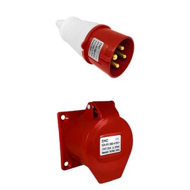 Imagem de Tomada industrial macho e femea 3p + terra 32a 380 v - CNC