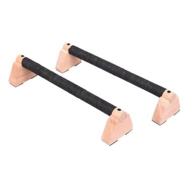 Imagem de YIJU 2x Barras de flexão de madeira com alças resistentes e antiderrapantes, acessórios para exercícios, suportes paralelos, barra para academia em casa, 30cm