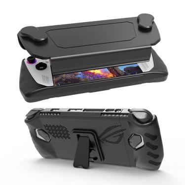 Imagem de JOYTORN Capa protetora completa para Asus Rog Ally 17.8 cm 2023 para jogos portátil, capa protetora Rog Ally com capa frontal, suporte embutido (preto)