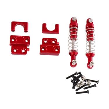 Imagem de Milageto Conjunto de amortecedor traseiro RC Conjunto de amortecedor de suspensão 1/12 Acessórios DIY Veículo RC Modelo de carro Metal Eixo traseiro Mola, Vermelho