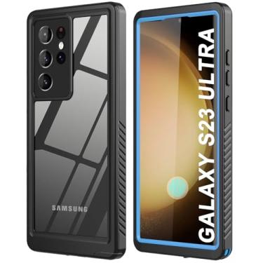 Imagem de ZWWADR Capa protetora de tela integrada à prova d'água para Samsung Galaxy S23 Ultra [corpo inteiro à prova de choque] [3 m militar à prova de choque] Capa de telefone subaquática à prova de poeira