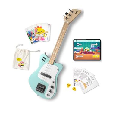 Imagem de Loog Mini guitarra elétrica infantil para iniciantes, amplificador integrado para crianças a partir de 3 anos, aplicativo de aprendizagem e aulas incluídas