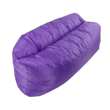 Imagem de Natudeco Espreguiçadeiras infláveis com saco combinando, rede dobrável para sofá de ar com travesseiro, cadeira de praia, espreguiçadeira de praia inflável para acampamento, viagem, piquenique, beira