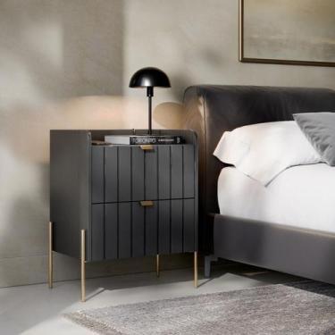 Imagem de Mesa De Cabeceira Para Quarto Ambiente Luxuoso Mdf Laqueado Industrial