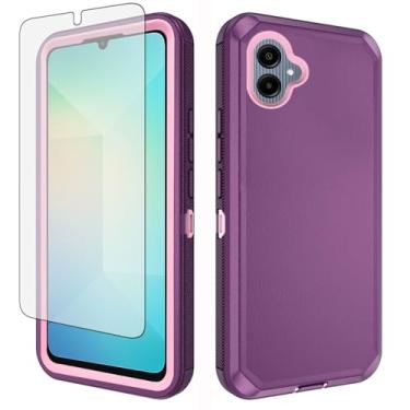 Imagem de Asuwish Capa de celular para Samsung Galaxy A06 capa de celular híbrida robusta à prova de choque rígida protetora à prova de quedas corpo inteiro acessórios móveis resistentes Ao6 A 06 mulheres