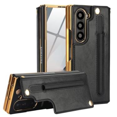 Imagem de XIMAND Capa Tipo Carteira Para Samsung Galaxy Z Fold 6 Com Suporte S-Pen E Porta-Cartão De Crédito, Película Protetora Tela Frontal Integrada, Fecho Magnético Suporte. (Preto)