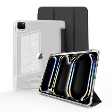 Imagem de Mygroo Capa para iPad Pro 11 polegadas M4 2024, capa para iPad Pro 11 com suporte para lápis (modelo A2837, A3006), capa inteligente fina com capa traseira transparente para iPad Pro 2024 11 polegadas