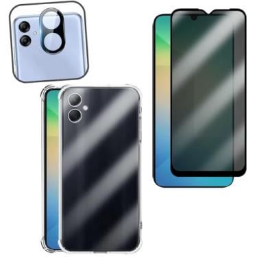 Imagem de Kit de Proteção para Samsung Galaxy A06, Capa Transparente Anti-Impacto + Película de Privacidade 3D + Protetor de Lente da Câmera