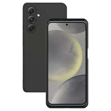 Imagem de Capa Capinha Case Premium Anti Impacto Aveludada Preta com Proteção de Câmera para Samsung Galaxy S24 Plus