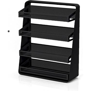 Imagem de Organizador De Malha De Metal Sck De 3 Andares E 4 Andares, Organizador De Bancada Em Camadas Para Latas, Biscoitos, Vegetais De Frutas, Organizador De Perfume Para Cozinha, Banhe, Black, 4-Tier