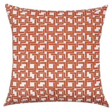Imagem de Capa de Almofada Geométrico Laranja Impermeável 45x45cm - Sua Casa Dec