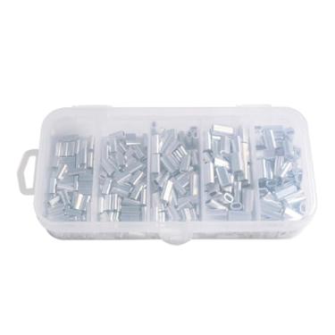 Imagem de Kit de conector de mangas de crimpagem de alumínio Kit de alta qualidade Durável 5 tamanhos 500pcs Para líderes de linha de pesca e equipamento de atraição (200pcs)