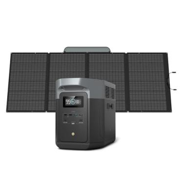 Imagem de EF ECOFLOW - Gerador Solar 220V DELTA 2 Max 2048Wh com Painel Solar de 400W, Bateria LFP, Estação de Energia Portátil com Saída AC de até 3400W, Carregamento Rápido (0-80% em 43 Minutos)