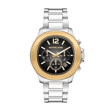 Imagem de Michael Kors Relógio masculino Sage cronógrafo de aço inoxidável (modelo: MK9212), Prata