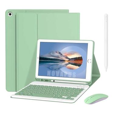 Imagem de Kit de 4 Peças Capa para Tablet Teclado Mouse e Caneta de Toque Compatíveis com o iPad 9,7 Polegadas 6ª/5ª