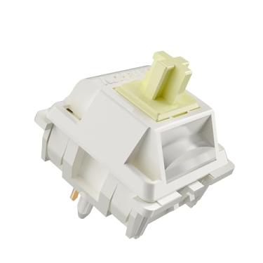 Imagem de GATERON Interruptores de teclado silenciosos cremosos, interruptores lineares de 45 gf SMD LED pré-lubrificados compatíveis com teclado mecânico MX (72 peças)