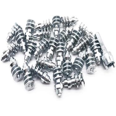 Imagem de Marrkey Parafuso no parafuso de pneu, pontas para pneu, pontas de carboneto de corpo de aço [antiderrapante de segurança] Espigões de pneu de neve para carregadores, tratores, caminhonete de