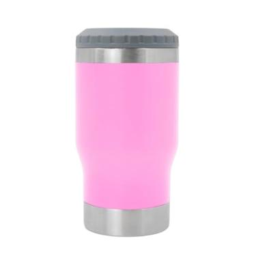 Imagem de Copo Térmico Porta Lata e Garrafa Long Neck 3 em 1 Abridor – Mantém Gelado por Horas – Ideal para Cerveja, Churrasco e Praia. Cor: Rosa