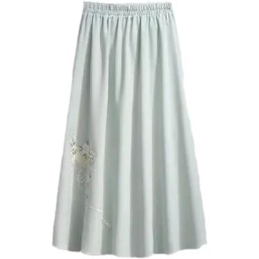 Imagem de Camisa Feminina Vintage Moderno Hanfu Estilo Nacional Hanfu Top Roupas Chinesas Elegância Tang Terno Bordado, Light En8 Skirt, S