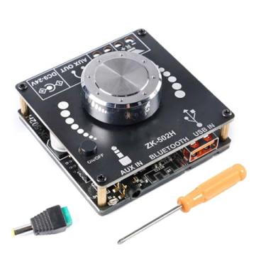 Imagem de ZK-502H Kit de módulo de placa de amplificador de potência de áudio esquerdo e direito duplo suporte BT 5.0 AUX USB Flash Drive placa de som