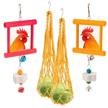 Imagem de RLRICH Conjunto de brinquedo de galinha para entretenimento de aves