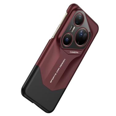 Imagem de FWYANZH Capa para Huawei Pura 80 Ultra/80 Pro +/80 Pro, Slim Elegante Splicing Colors Anti-Scratch Hard Back Cover Full Camera À Prova de Choque Minimalista, Vermelho, 80 Pro