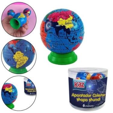Imagem de Apontador Escolar Com Coletor Globo Terrestre K Mapa Mundi - KAZ