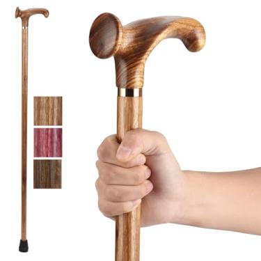 Imagem de TYZWOOWD Bengalas de caminhada para mulheres, bastões de madeira para homens, feitos à mão, ergonômicos, bengalas de caminhada para equilíbrio de idosos, muletas para adultos - ótima ideia de presente