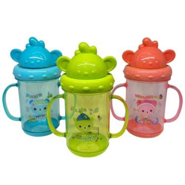 Imagem de Copo Infantil com Alça Antivazamento Treinamento Bebê - BJ-POP, Verde