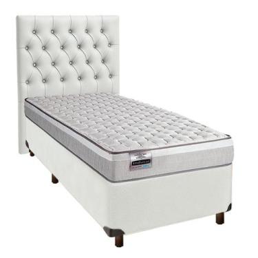 Imagem de Conjunto Cama Box Branco Solteiro + Colchão Molas Ensacadas Hanover In