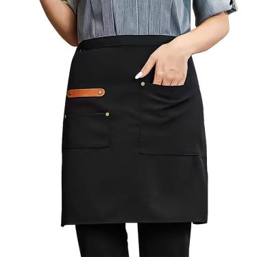 Imagem de Avental Chef de cozinha com Bolso detalhe em couro