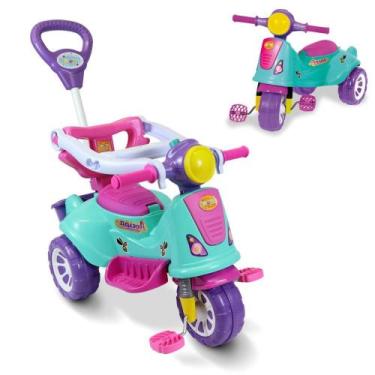 Imagem de Triciclo Velotrol Motoca infantil Carrinho de Passeio Ar Livre Com Ped