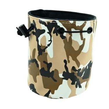 Imagem de Dynwave Bolsa de bola de golfe com cordão e fecho de trava, recipiente portátil, bolsa de armazenamento à prova d'água para coleção, academia de ginástica, Marrom