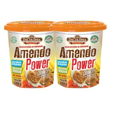 Imagem de Kit com 2 Unidades DaColônia Pasta de Amendoim Amendopower Crunchy 500g