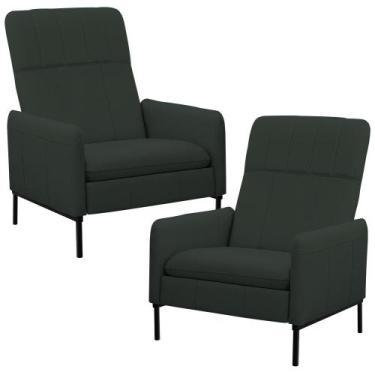 Imagem de Kit 2 Poltronas Decorativa Fixa Retrátil Reclinável Lutor L06 material